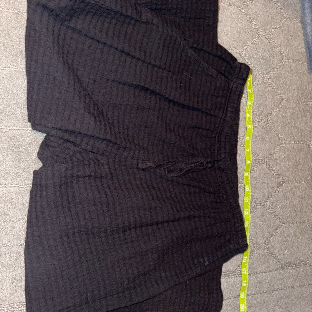 Black Textured Pants